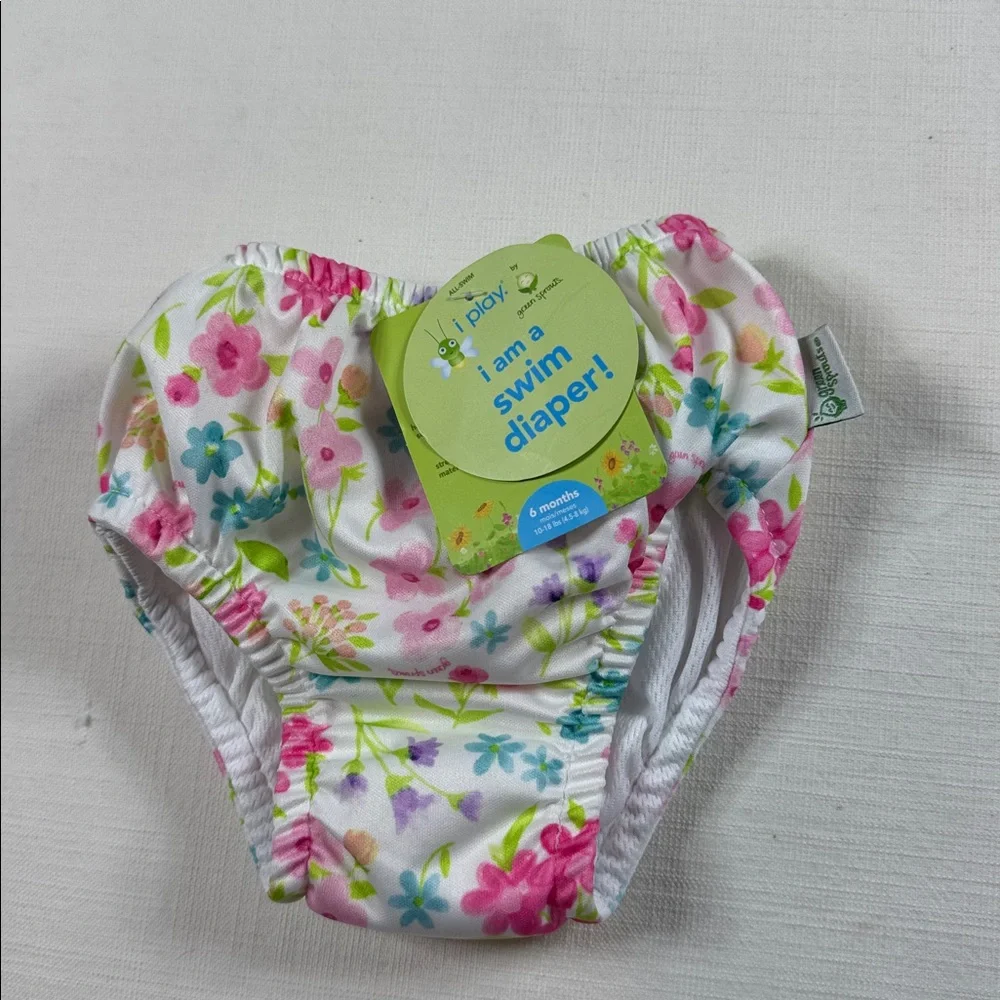 i‎ play. Floral Reusable Swim Diaper - Pink, Blue & Green